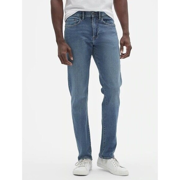 GAP Men Size 34/32 NEW Medium Wash Slim Fit Jeans with GapFlex Pants - Picture 1 of 3